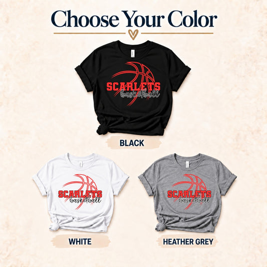 Scarlets basketball black white heather grey color choices