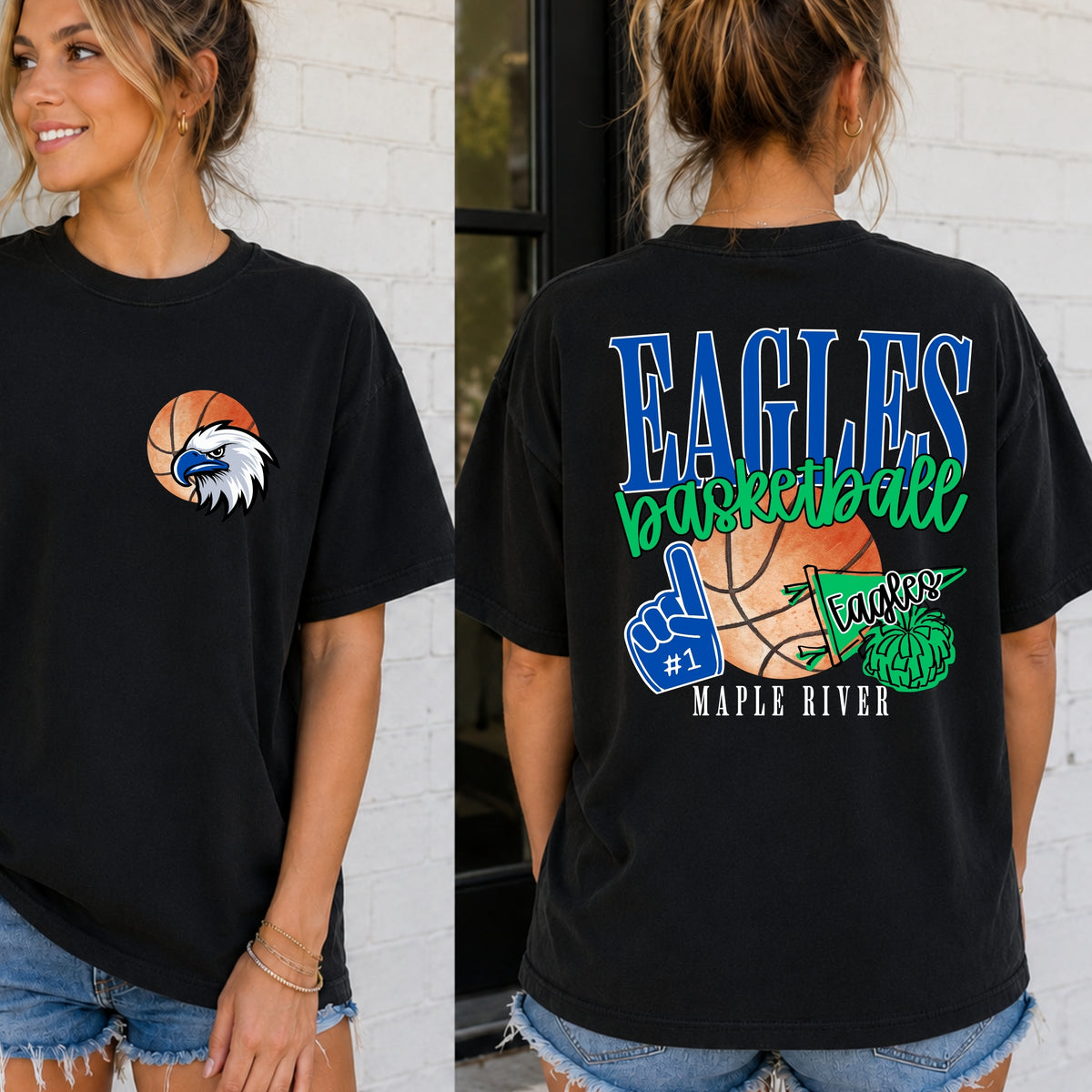 Maple River Eagles | Basketball Spirit Front & Back | Adult Signature