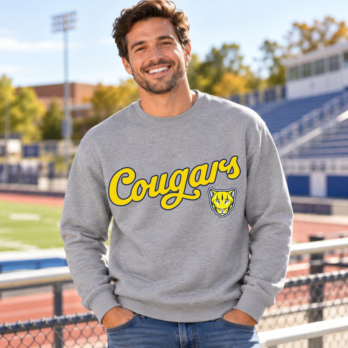 Mankato East Cougars | Sports Script Outlined | Adult Signature