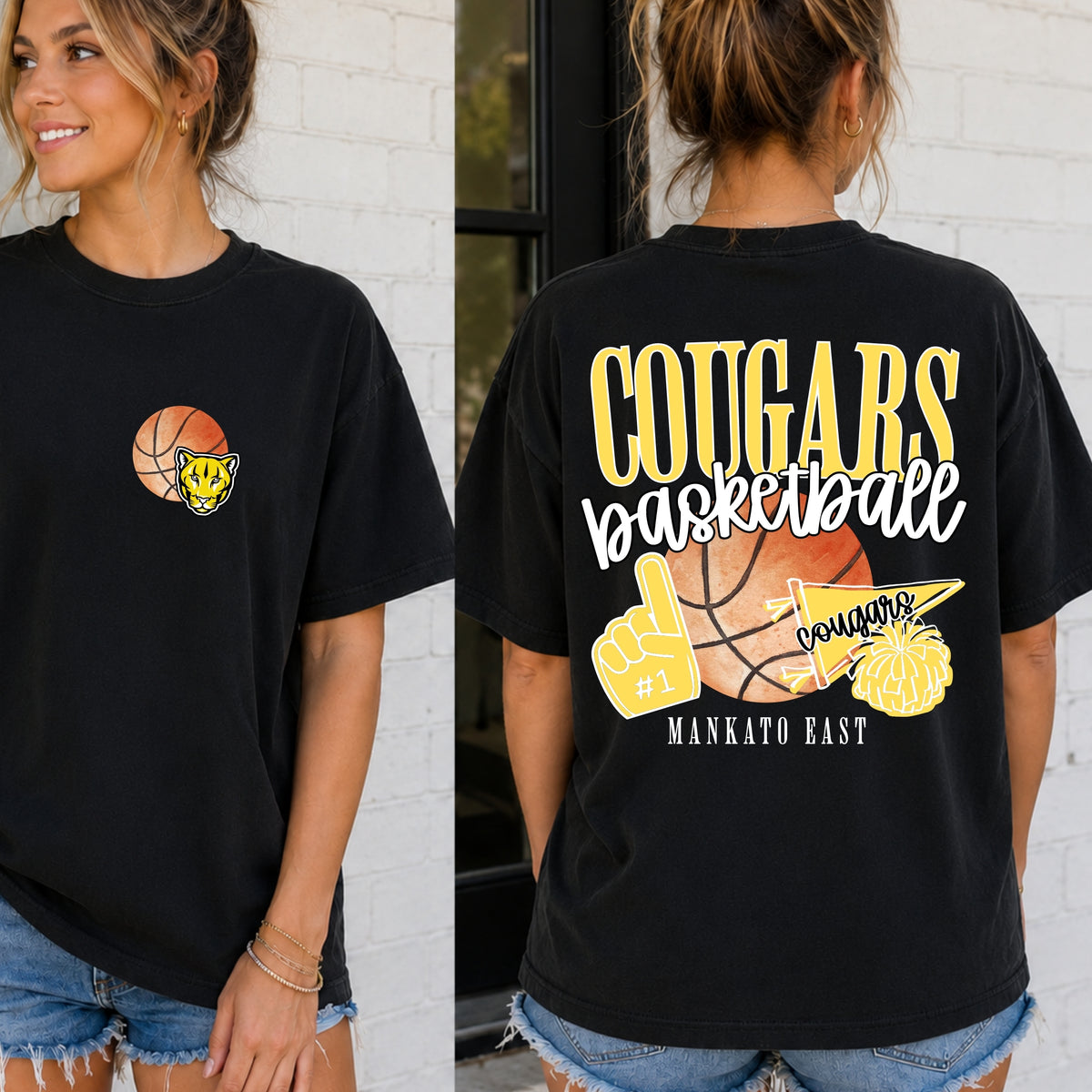 Mankato East Cougars | Basketball Spirit Front & Back | Adult Signature