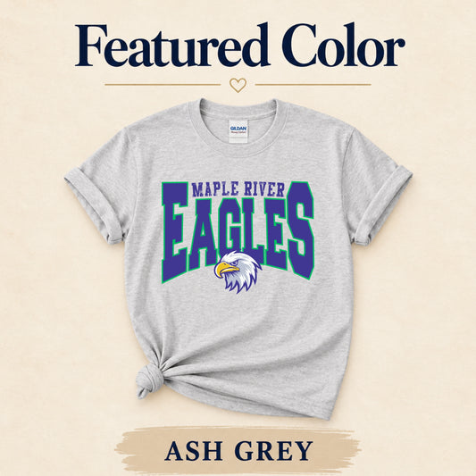 Maple River Eagles Retro Mascot Ash Grey mockup 2