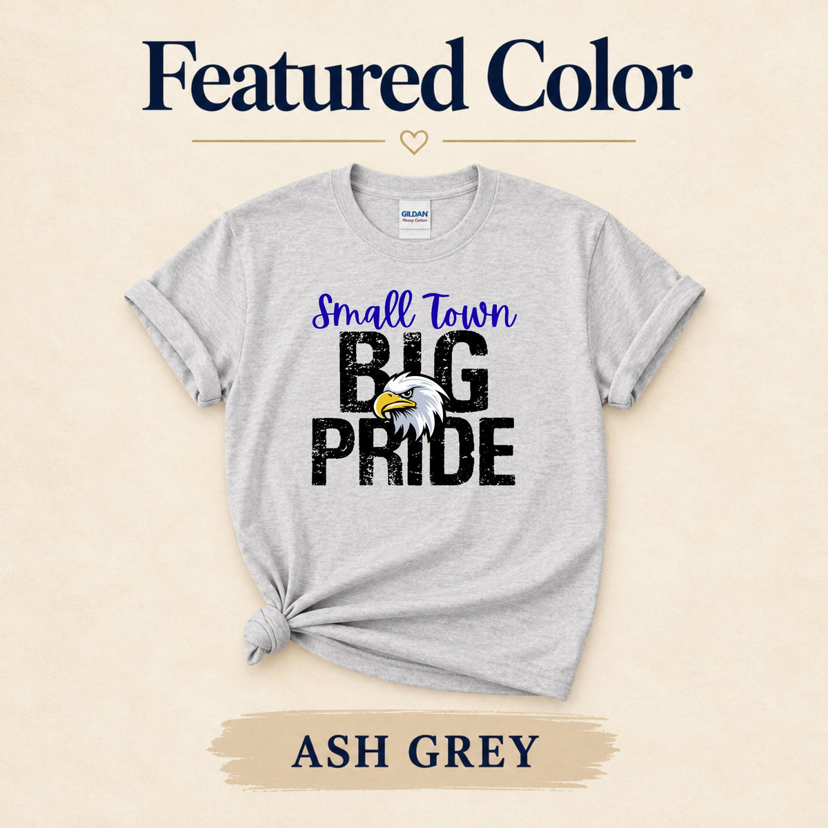Maple River Eagles Small Town Big Pride featured Ash Grey T-shirt