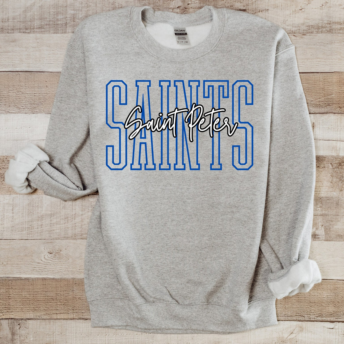 St. Peter Saints outlined lettering original mockup 3
