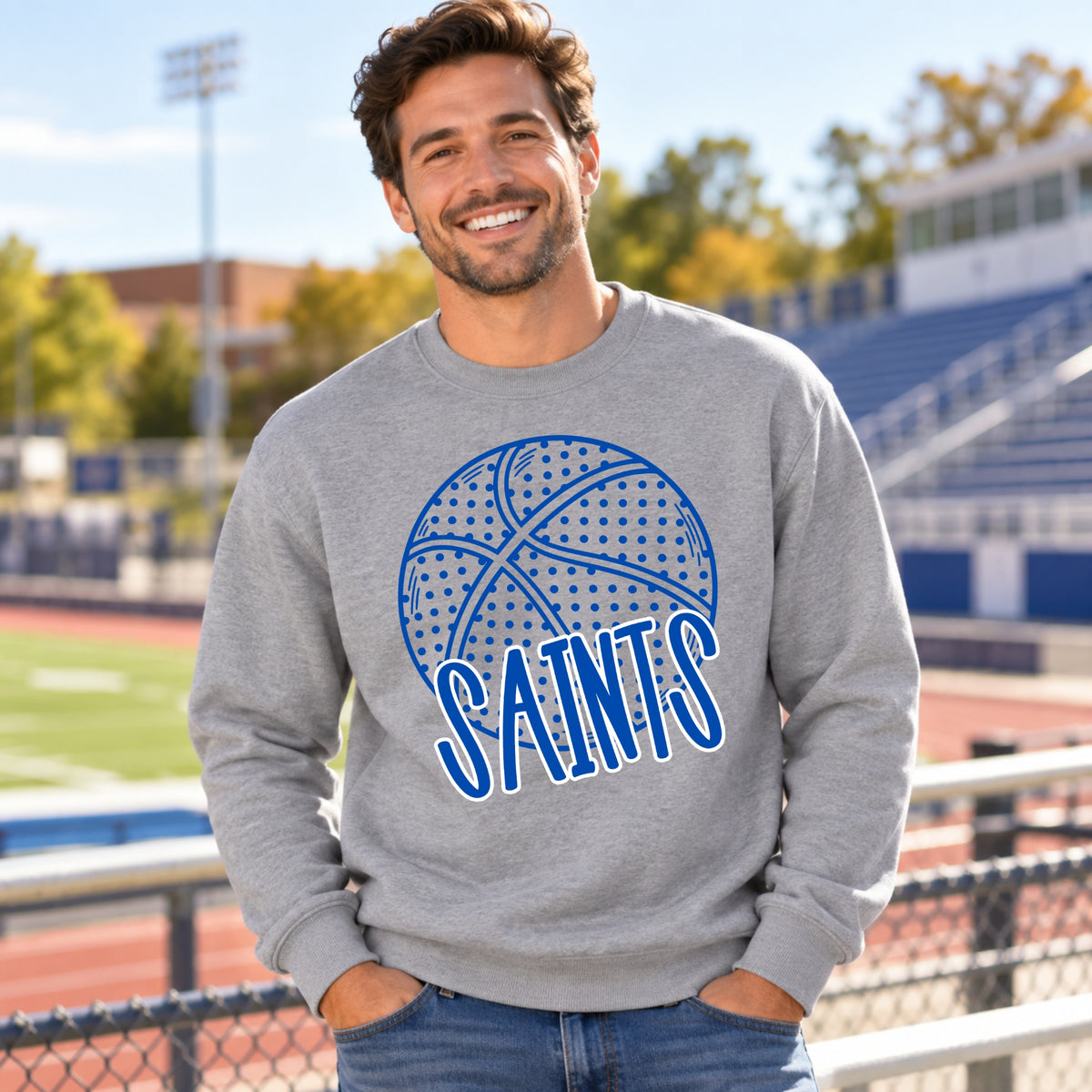 St. Peter Saints Polka Dot Basketball men's crewneck mockup
