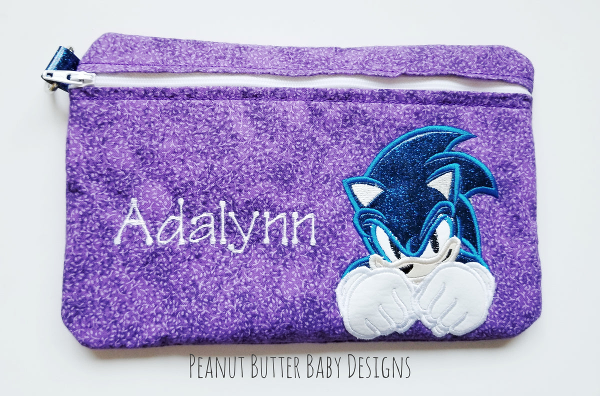 Blue Hedgehog Zipper Pouch