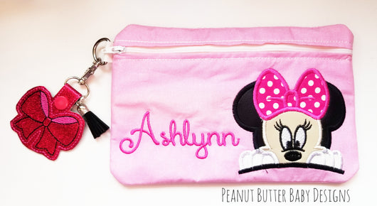 Miss Mouse Peeking Zipper Pouch