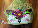 Floral Deer Hooded Towel