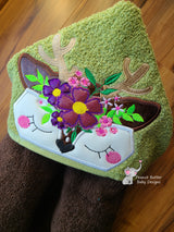 Floral Deer Hooded Towel