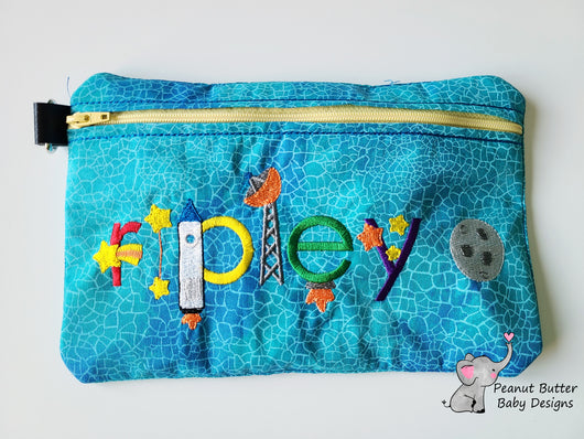 Space Font Zipper Pouch