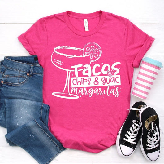Tacos, Chips & Guac, Margaritas | Adult | Screen Print