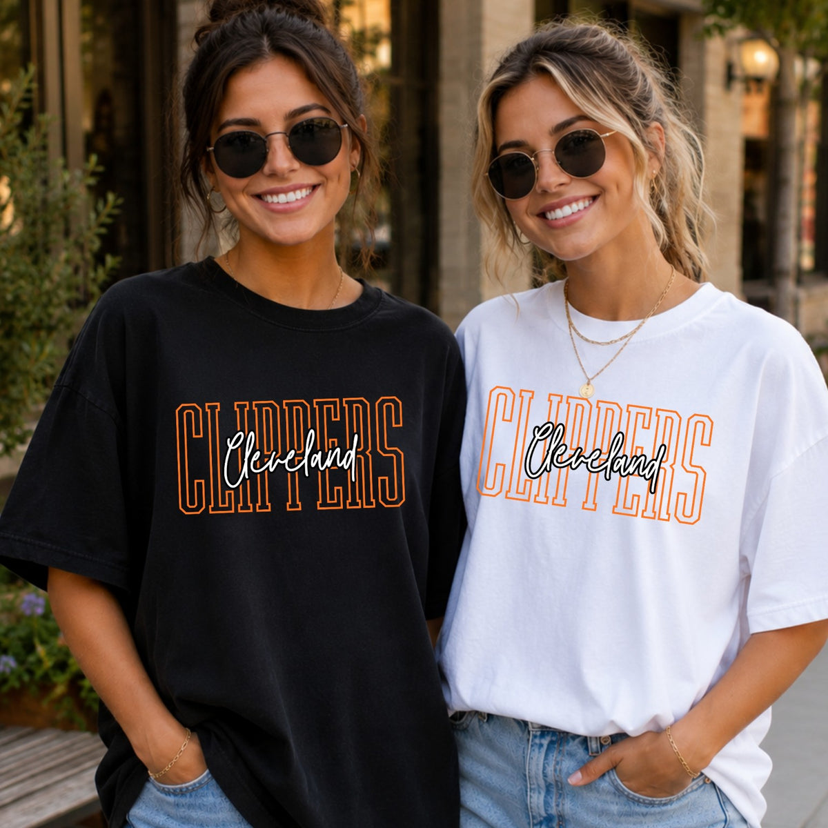 Adult Cleveland Clippers outline T-shirts