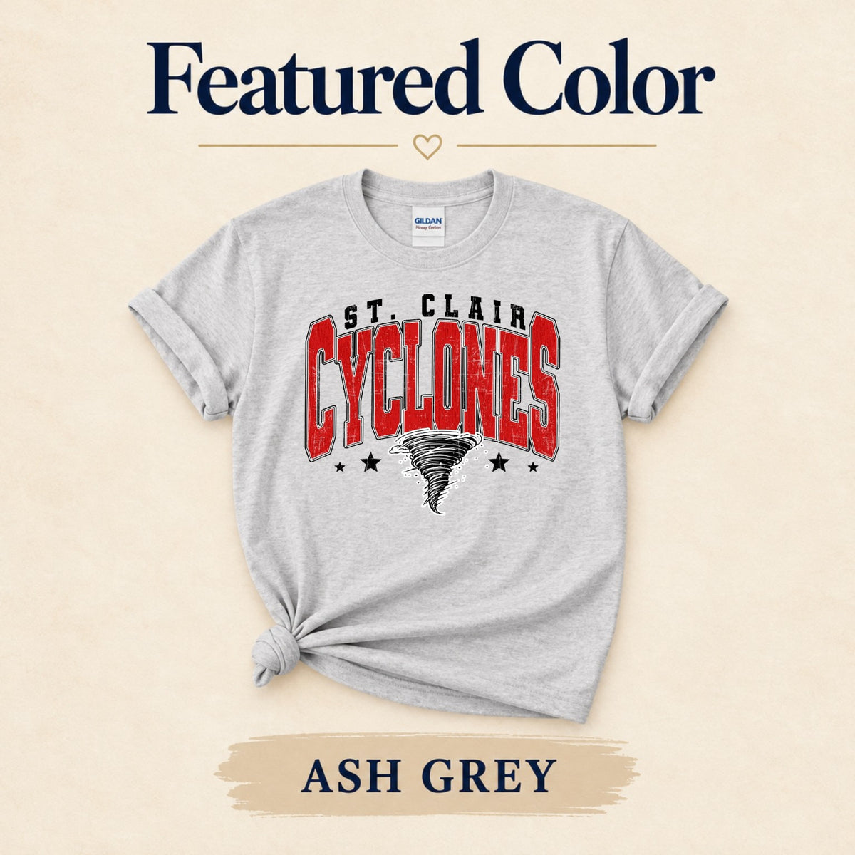 Featured Ash Grey T-shirt mockup