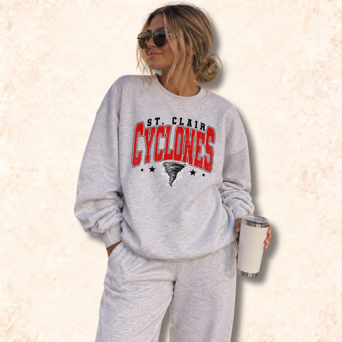 Adult Cyclones Tornado crewneck lifestyle mockup