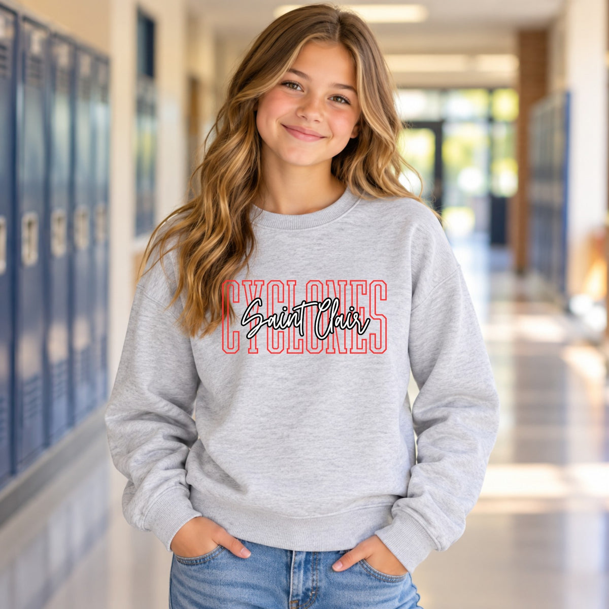 Youth St. Clair Cyclones outline script sweatshirt
