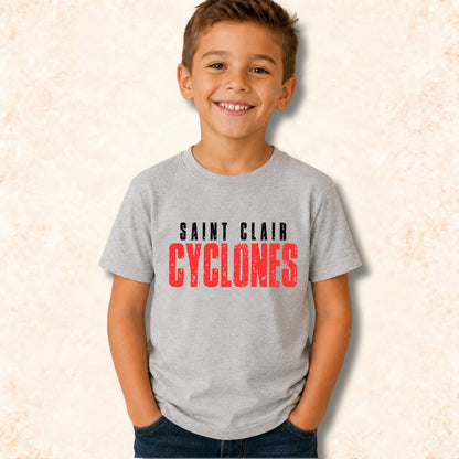 Youth Distressed Cyclones T-shirt model