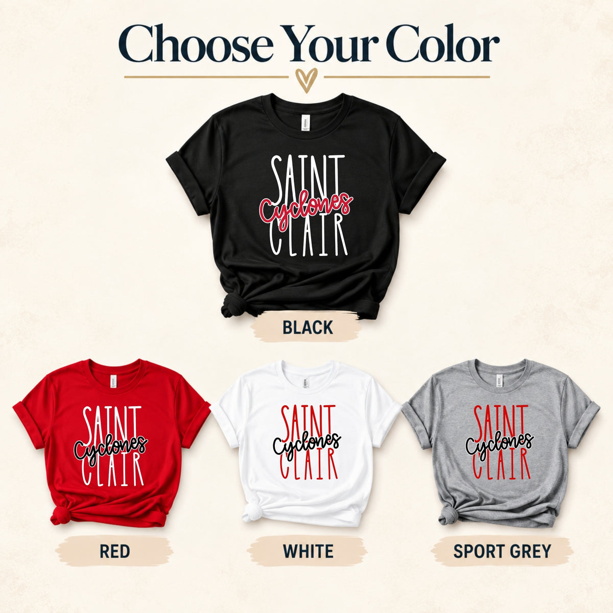 St. Clair Cyclones | Saint Clair Script — Adult Signature