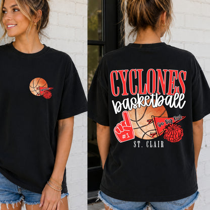 St. Clair Cyclones | Basketball Spirit Front & Back | Youth Signature