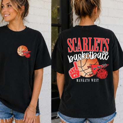 Mankato West Scarlets | Basketball Spirit Front & Back | Youth Signature