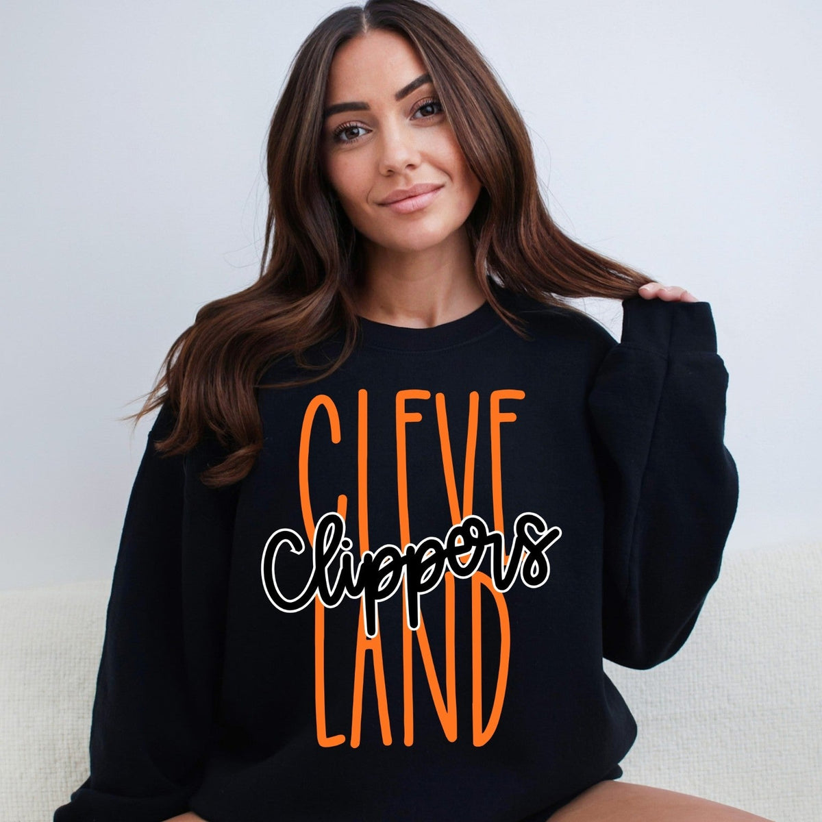 Cleveland Clippers design on White adult T-shirt