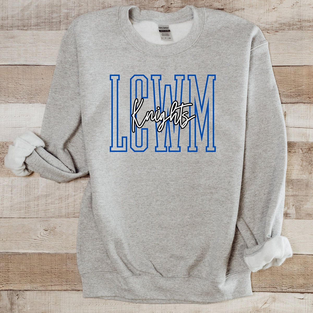 LCWM Knights outline grey flat lay