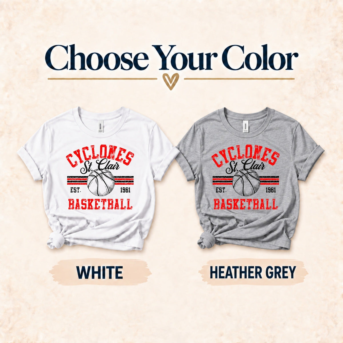 White and Heather Grey color choice graphic