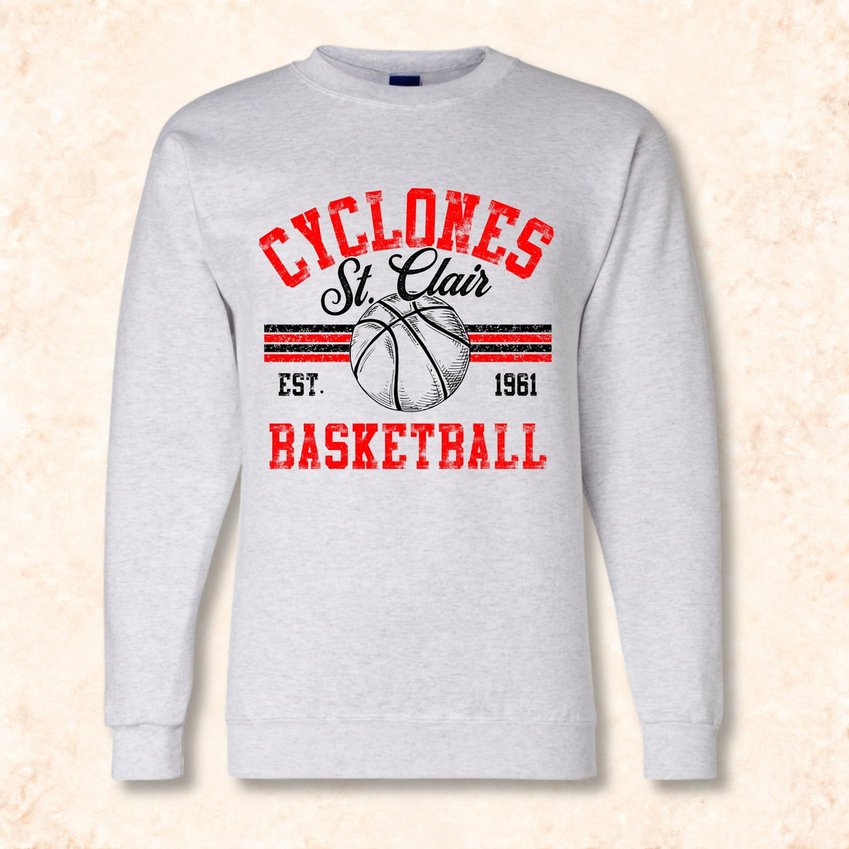 Cyclones basketball distress apparel mockup