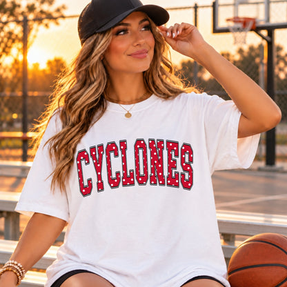 St. Clair Cyclones Polka Dot Varsity White mockup 3