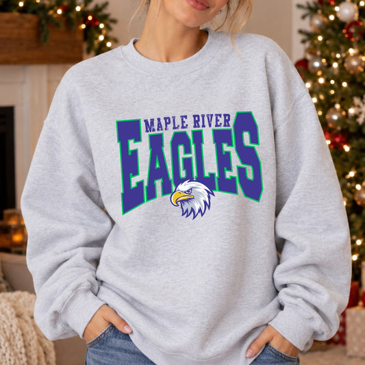 Maple River Eagles Retro Mascot Ash Grey mockup 3