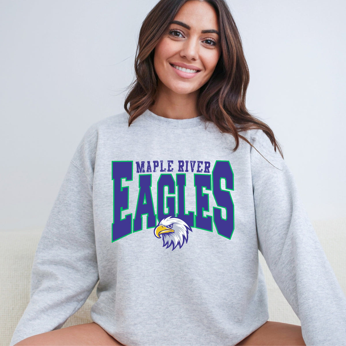 Maple River Eagles Retro Mascot Ash Grey mockup 6