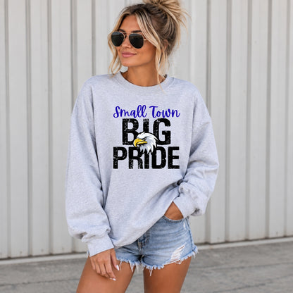 Maple River Eagles Small Town Big Pride women's Ash Grey crewneck mockup