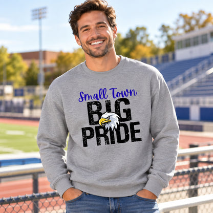 Maple River Eagles Small Town Big Pride men's Ash Grey crewneck mockup