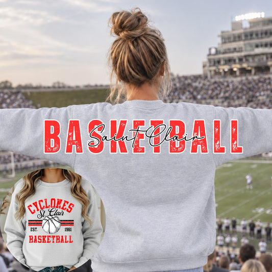 St. Clair Cyclones | Basketball Distressed Front & Back | Youth Signature mockup 2