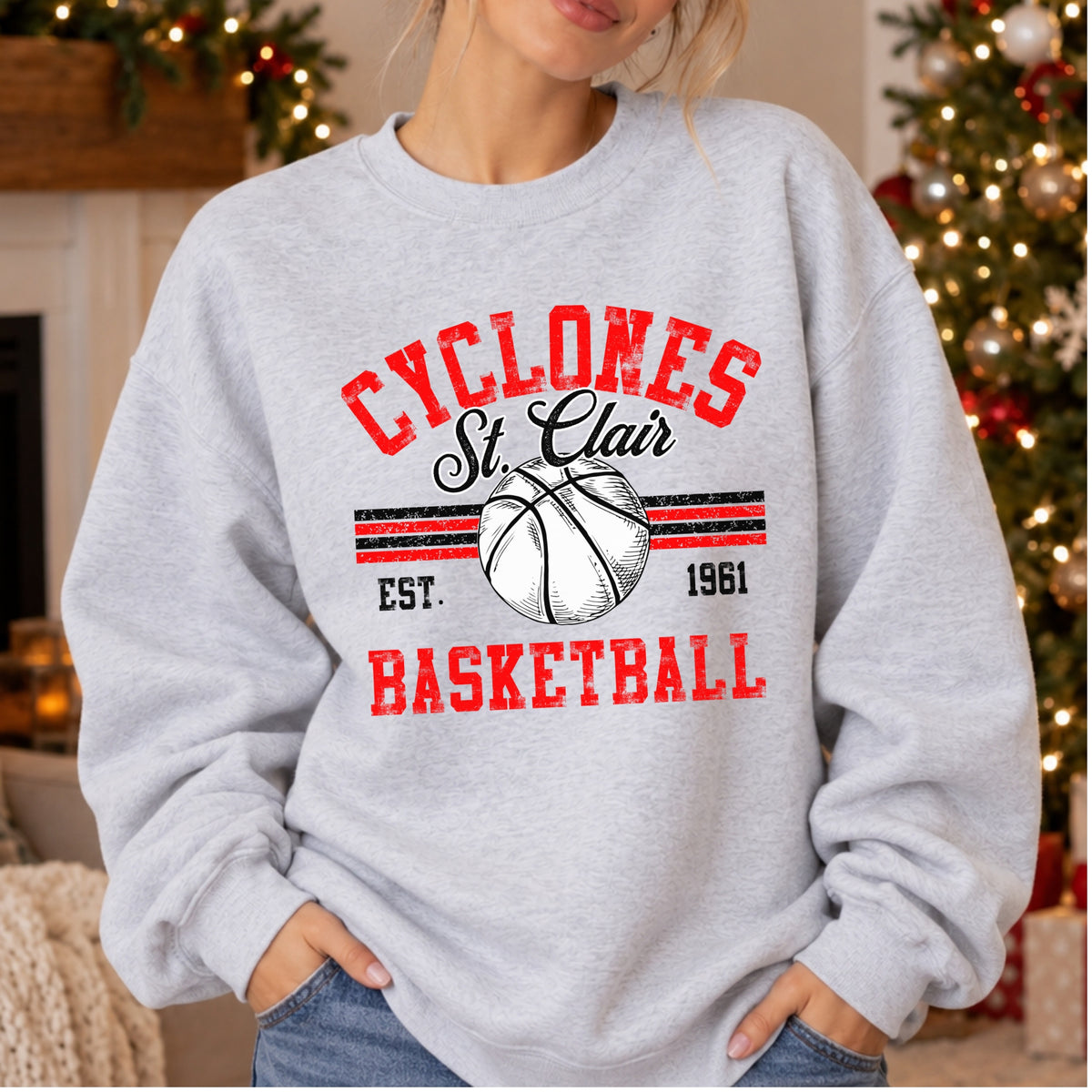 St. Clair Cyclones | Basketball Distressed Front & Back | Youth Signature mockup 3