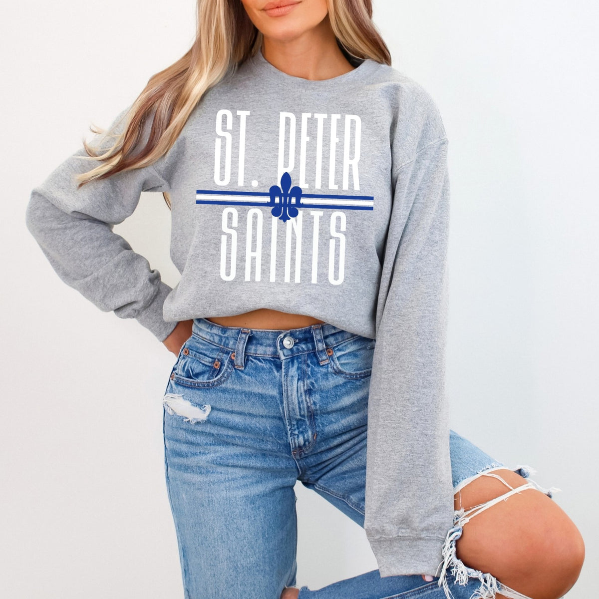 St. Peter Saints fleur-de-lis stripe design mockup 3