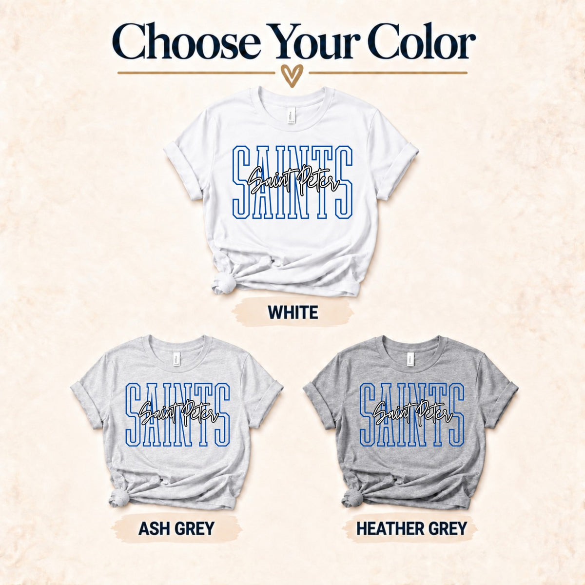 St. Peter Saints outlined lettering original mockup 6