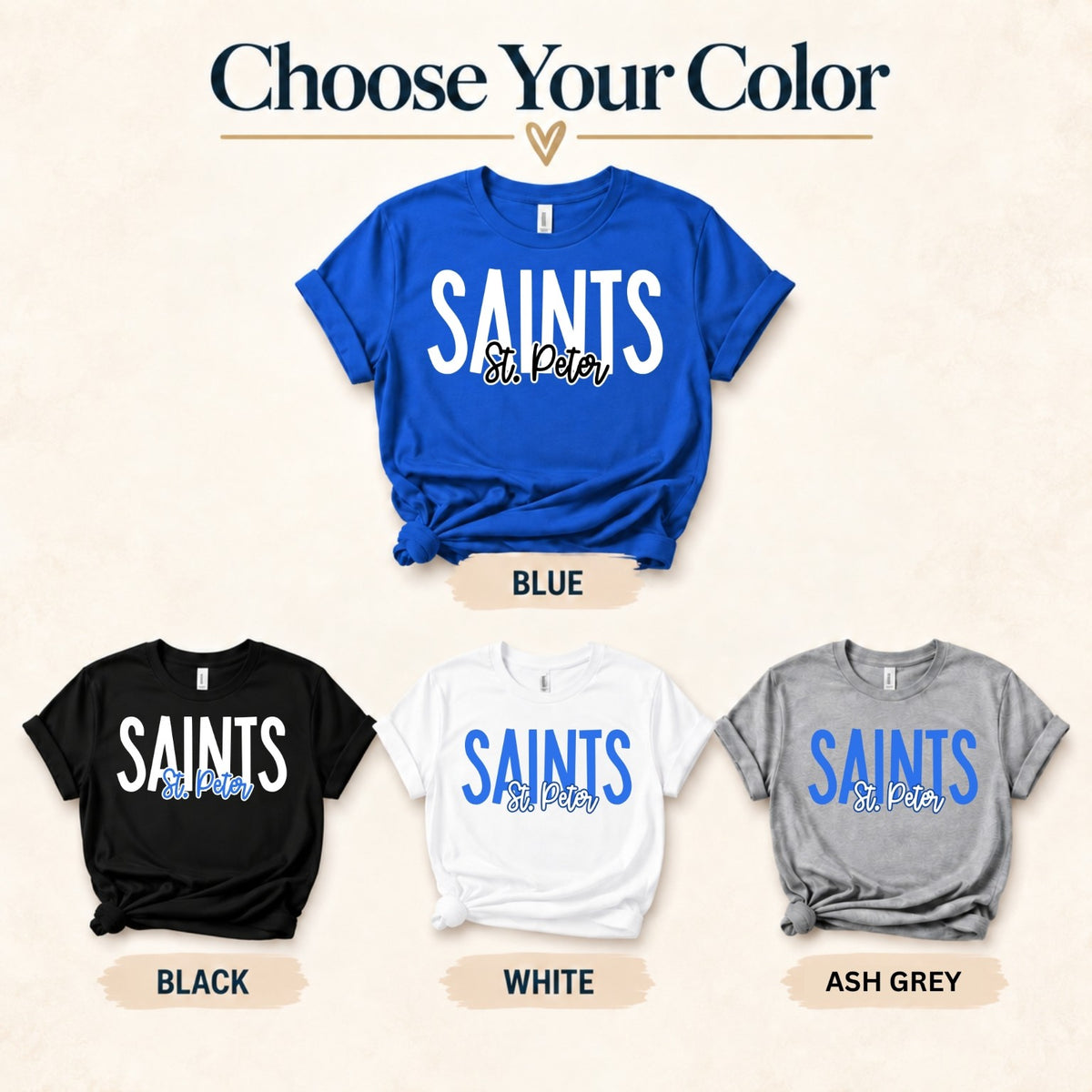 St. Peter Saints school spirit apparel mockup 1