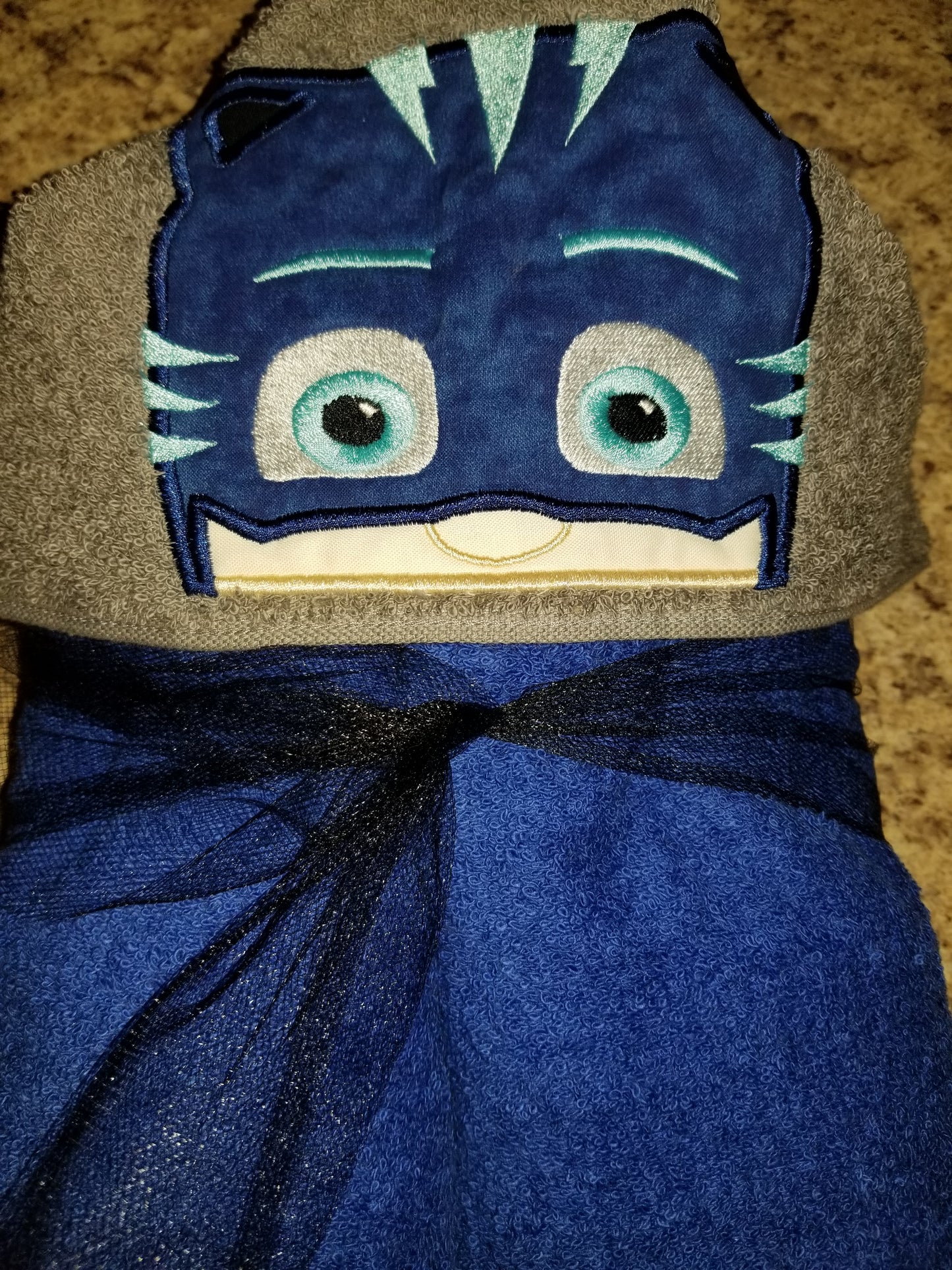 Bedtime Cat Hero Hooded Towel