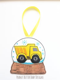 Dump Truck Globe Ornament