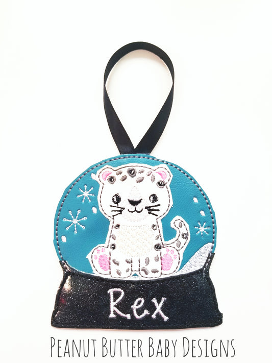 Snow Leopard Globe Ornament