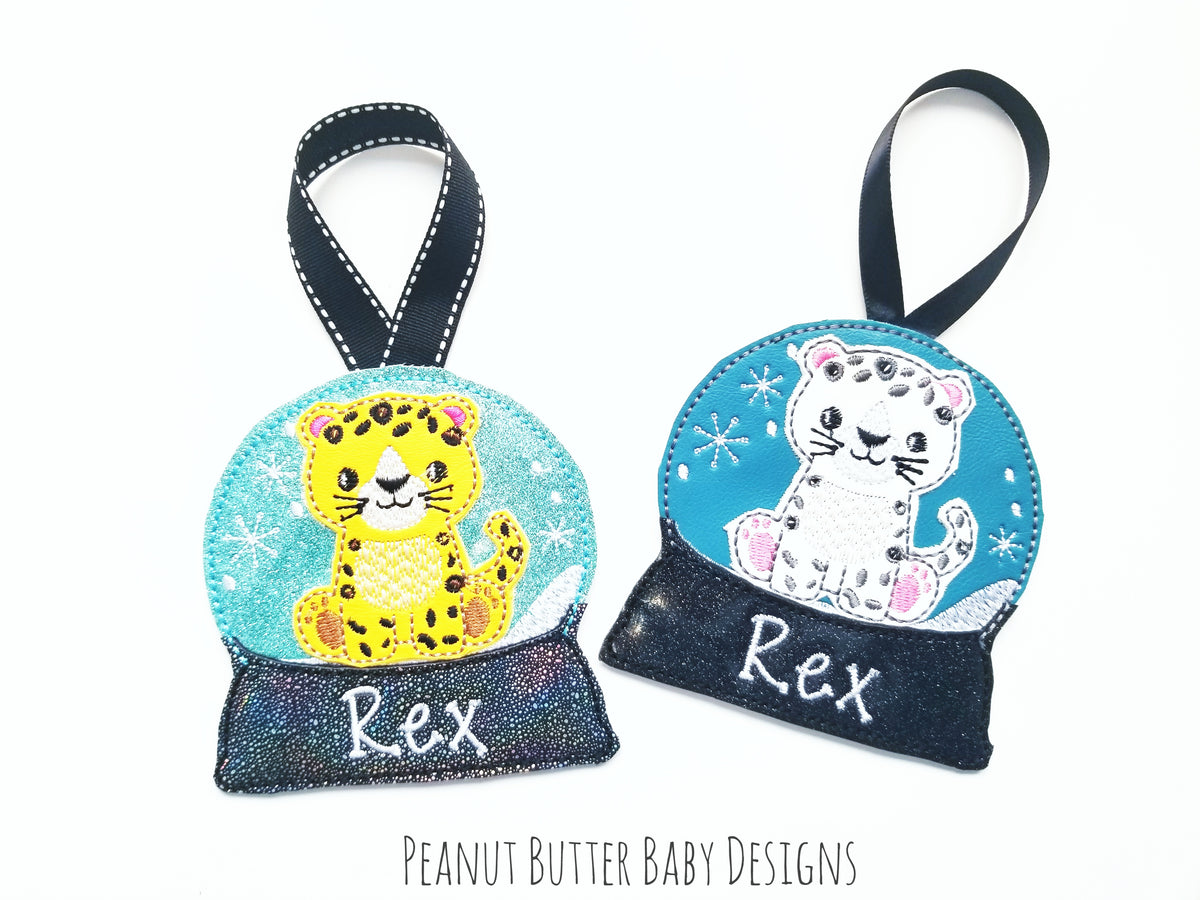 Snow Leopard Globe Ornament