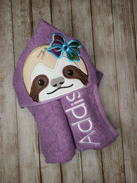 Sloth Girl Hooded Towel