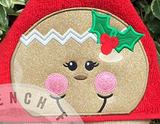 Christmas Gingerbread Girl Hooded Towel