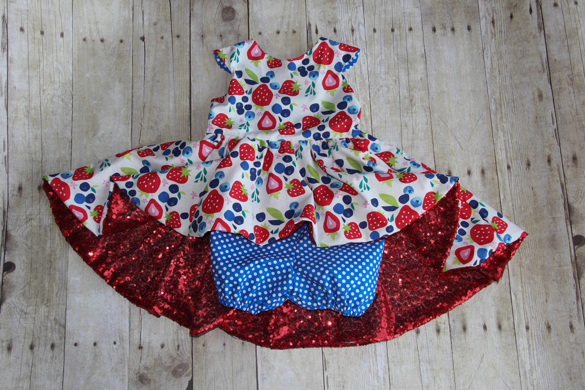 Berry Sparkle Top & Shorts-OOAK