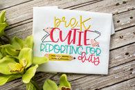 Pre-K Cutie Reporting for Duty | Back to School | Embroidery