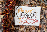 Flannel, Leaves & Lattes | Fall | Kitchen Towels | Embroidery