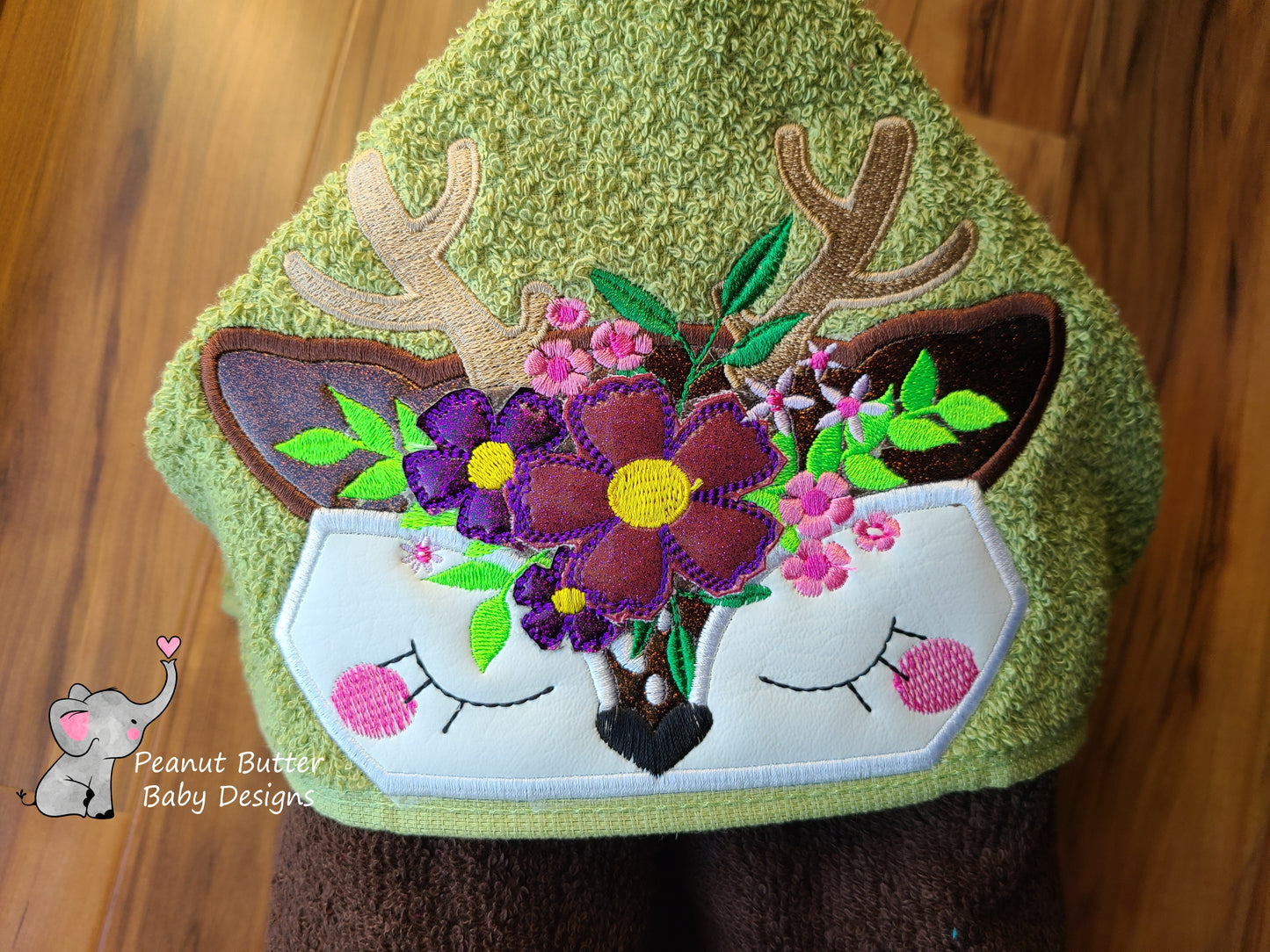 Floral Deer Hooded Towel