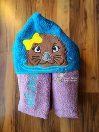 Otter Girl Hooded Towel