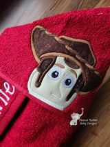 Toy Friends -- Cowboy Woodie Hooded Towel
