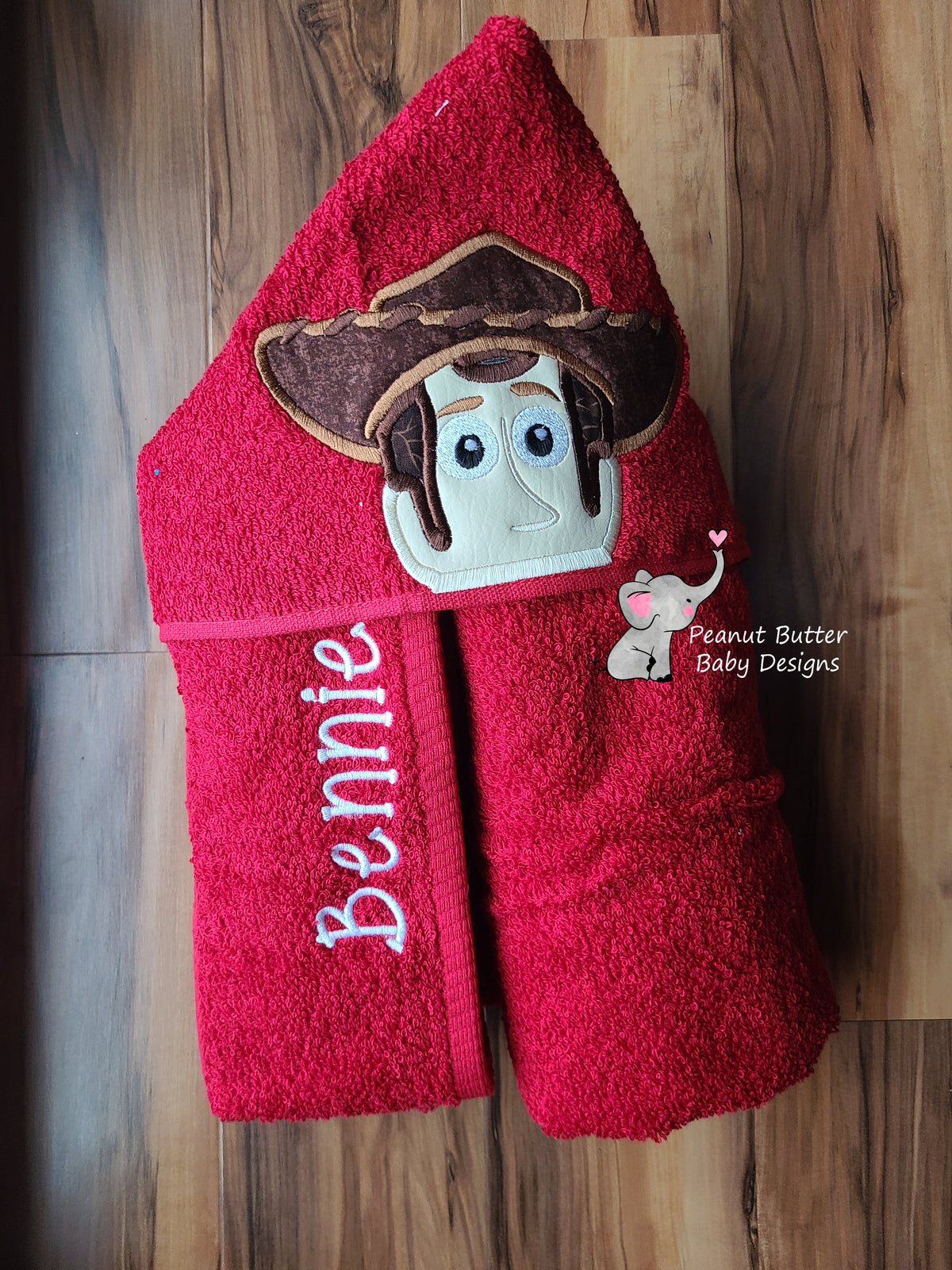 Toy Friends -- Cowboy Woodie Hooded Towel