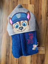 Patrol Friends - Police Dog Hooded Towel
